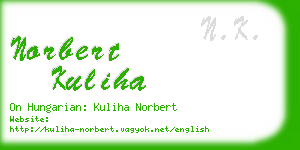 norbert kuliha business card